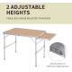 3ft Picnic Table with Slide Shelf Outdoor Portable Aluminum Folding Table 2 Adjustable Height