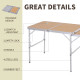 3ft Picnic Table with Slide Shelf Outdoor Portable Aluminum Folding Table 2 Adjustable Height