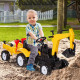 Ride-On Tractor for Kids, Pedal Construction Car with Horn & Detachable Trailer for 3-Year-Olds, Yellow