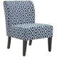 Armless Accent Chair for Bedroom, Upholstered Slipper Side Chair for Living Room with Wood Legs, Blue