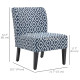 Armless Accent Chair for Bedroom, Upholstered Slipper Side Chair for Living Room with Wood Legs, Blue