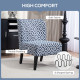Armless Accent Chair for Bedroom, Upholstered Slipper Side Chair for Living Room with Wood Legs, Blue