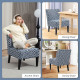 Armless Accent Chair for Bedroom, Upholstered Slipper Side Chair for Living Room with Wood Legs, Blue