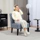Armless Accent Chair for Bedroom, Upholstered Slipper Side Chair for Living Room with Wood Legs, Blue