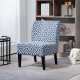Armless Accent Chair for Bedroom, Upholstered Slipper Side Chair for Living Room with Wood Legs, Blue