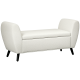 Upholstered Storage Bench with Arms, Modern Ottoman Bench for Bedroom, Entryway, and Living Room, Cream White