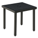 Outdoor Side Table, Patio End Table with Umbrella Hole, Small Coffee Table with Steel Frame for Balcony, Black