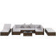 9 Pieces Wicker Patio Furniture Set with Cushion, Light Grey