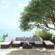 9 Pieces Wicker Patio Furniture Set with Cushion, Light Grey