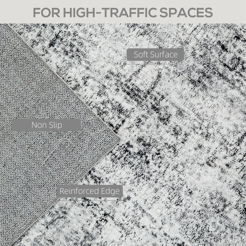 Area Rug for Living Room 9x12, Modern Abstract Machine Washable Rug, Non-Slip Carpet for Bedroom, Dining Room, Grey