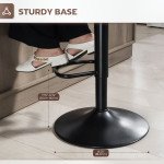 Swivel Barstools Set of 2 Adjustable Bar Stools with Footrest Armrests and PU Leather Back for Dining Room Brown