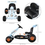 Pedal Powered Kids Go Kart, 4-Wheel Ride-On Car in Cute Style with Adjustable Seat, Handbrake, and Shift Lever – Outdoor Racer Pedal Car for Boys and Girls Ages 3–6