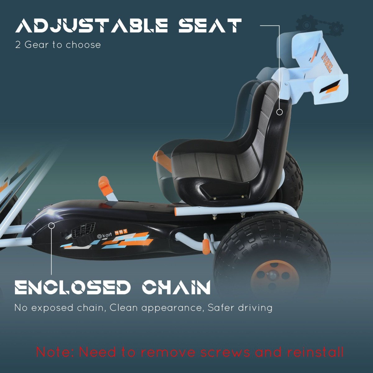 Pedal Powered Kids Go Kart, 4-Wheel Ride-On Car in Cute Style with Adjustable Seat, Handbrake, and Shift Lever – Outdoor Racer Pedal Car for Boys and Girls Ages 3–6