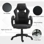 Racing Gaming Chair Office Chair Computer Desk Gamer Chair with Swivel Wheels, Padded Headrest, Tilt Function, Black