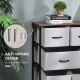 Dresser for Bedroom with 8 Drawers, 3-Tier Fabric Chest of Drawers, Tall Dresser Storage Tower with Steel Frame and Wooden Top for Closets, Nursery Room, Grey