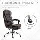 High Back Office Chair PU Leather Executive Office Chair with Retractable Footrest Padded Armrest Coffee