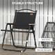 Set of 2 Camping Chair, Lightweight Folding Chair, Portable Armchairs, Excellent for Festivals, Fishing, Black