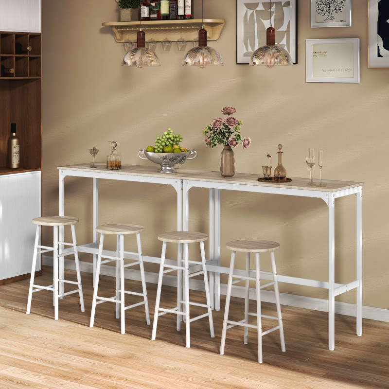 3-Piece Counter Height Bar Table and Chairs, Dining Table and Chairs Set for 2, Pub Table and Chairs