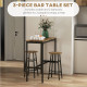 3-Piece Counter Height Bar Table and Chairs, Dining Table and Chairs Set for 2, Pub Table and Chairs