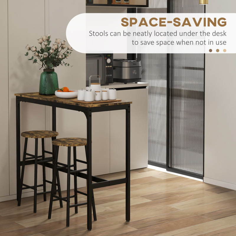 3-Piece Counter Height Bar Table and Chairs, Dining Table and Chairs Set for 2, Pub Table and Chairs
