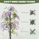 5.9FT Fake Wisteria Tree with Natural Wood Trunk, Artificial Plant in Nursery Pot, Greenery Tall Faux Floor Plant Purple