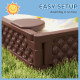 Qaba Kids Sandbox with Cover, 4 Corner Seats, Bottom Liner for Backyard, Garden, Outdoor, 73