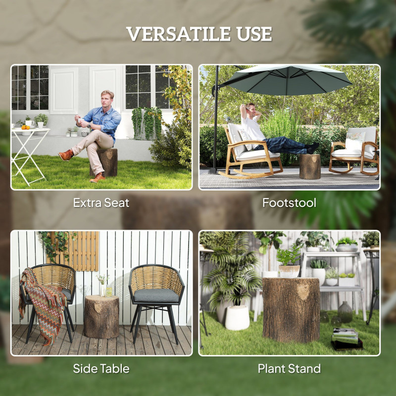 Tree Stump Decorative Garden Stool, 15