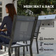7 Piece Outdoor Dining Set with 6 Stackable Chairs, Rectangle Table, WPC Slatted Top, Rust-Resistant Steel Frame