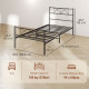 Metal Twin Platform Bed Frame with Headboard, Steel Slat Support, Underbed Storage, No Box Spring Needed, Easy Assembly