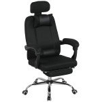 Ergonomic Executive High Back Office Chair with Footrest, Lumbar Support, Black