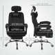 Ergonomic Executive High Back Office Chair with Footrest, Lumbar Support, Black