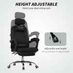 Ergonomic Executive High Back Office Chair with Footrest, Lumbar Support, Black