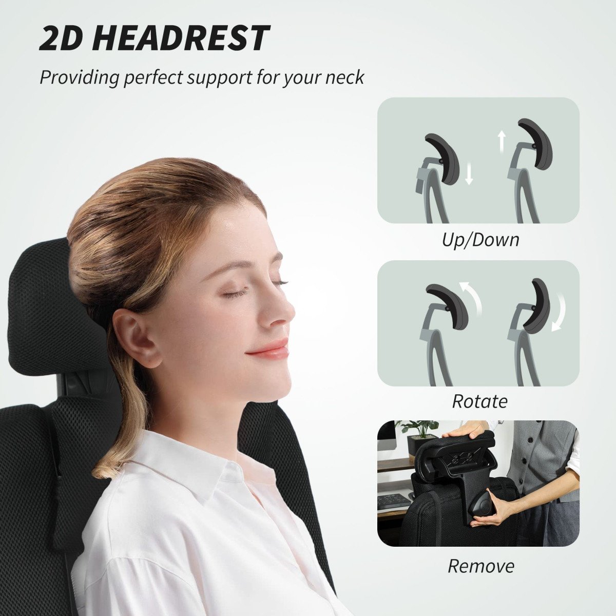 Ergonomic Executive High Back Office Chair with Footrest, Lumbar Support, Black