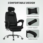 Ergonomic Executive High Back Office Chair with Footrest, Lumbar Support, Black