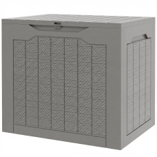 28 Gallon Deck Box, Resin Outdoor Storage Box with Handles, Waterproof and UV Resistant Storage Container