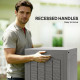 28 Gallon Deck Box, Resin Outdoor Storage Box with Handles, Waterproof and UV Resistant Storage Container