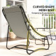 3 Piece Outdoor Bistro Set, Round Patio Table and Chairs Set for 2 with Breathable Mesh Seat and Cushions, Light Grey