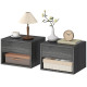 Floating Nightstand Set of 2, Wall Mounted Bedside Table with Drawer for Bedroom, Grey
