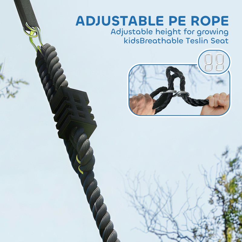 Qaba Nest Swing Adjustable Ropes Tree Straps Basket Swing for Kids, 58