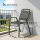 Stackable Outdoor Dining Chairs Set of 2, for Patio, Balcony, Deck, Garden, Black