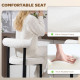 Bar Stools Set of 2, Sherpa Upholstered Barstools with Backrest, Bar Height Stools with Footrest for Kitchen Island