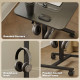 Height Adjustable Standing Desk, Pneumatic Sit Stand Desk with Wheels and Headphone Hook, Black Wood Grain