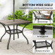 Outdoor Dining Table for 4, Square Patio Table with Umbrella Hole, Shelf, Faux Wood Top for Garden, Backyard, Grey