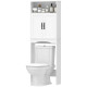 Over the Toilet Storage Cabinet Freestanding Bathroom Organizer with 2 Doors and Open Shelf White