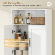Over the Toilet Storage Cabinet Freestanding Bathroom Organizer with 2 Doors and Open Shelf White