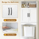 Over the Toilet Storage Cabinet Freestanding Bathroom Organizer with 2 Doors and Open Shelf White