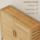 Over the Toilet Cabinet, Bathroom Organizer with 2 Doors, Open Compartment and Adjustable Shelf, Natural Wood Finish