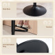 Adjustable Bar Stools Set of 2, Upholstered Kitchen Stools with Swivel Seat, Steel Frame, Footrest, ‎Black