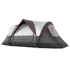 Camping Tent for 6-8 Man with 2000mm Waterproof Rainfly and Carry Bag for Fishing Hiking Festival, Dark Grey