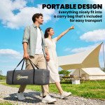 Camping Tent for 6-8 Man with 2000mm Waterproof Rainfly and Carry Bag for Fishing Hiking Festival, Dark Grey